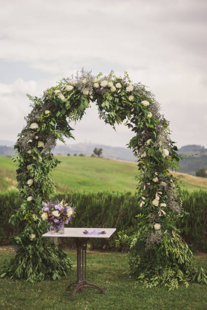 istock Modern European wedding ceremony decoration. 1394415830