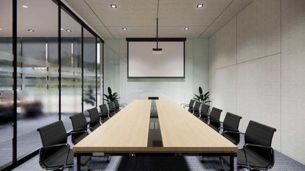 istock Interior Empty Modern Loft Office open space modern office footage.Modern open concept Lobby and reception area meeting room design. 3D Rendering . 1394422849