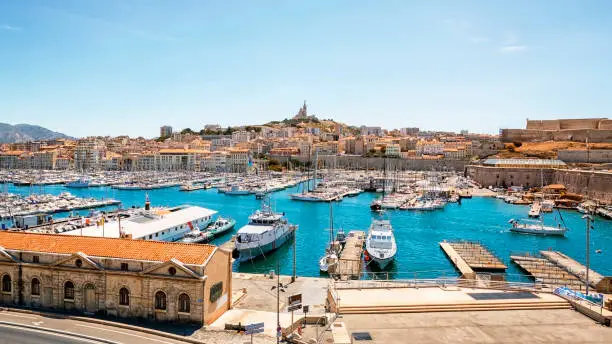 The Old harbor in Marseille city