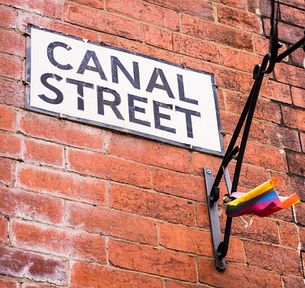 A sign for Canal Street in Manchester, well known as the centre of the city's historic Gay Village.