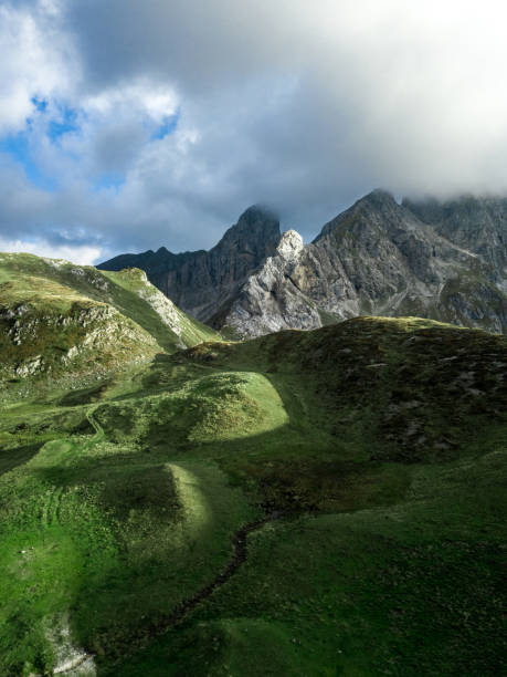 istock Scenic view over Dolomites mountains at sunset, Giau Pass 1394427945