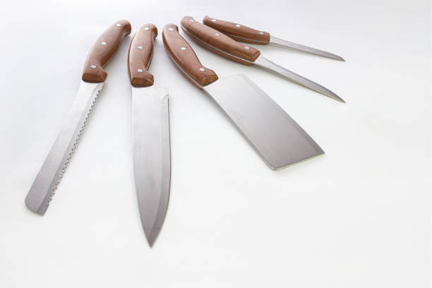Knife block in front of kitchen with red coffee machine