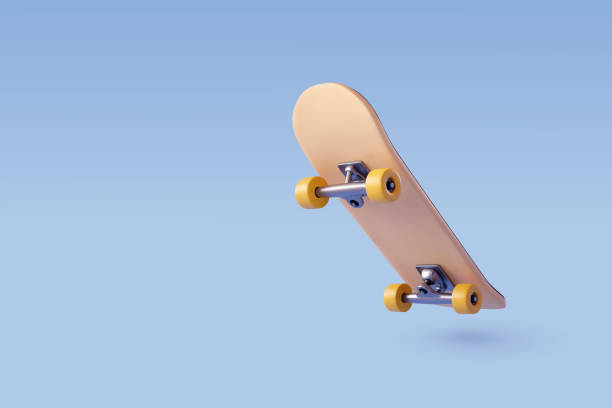 istock 3d Vector Skateboard on blue, Extreme sport and recreation concept. 1394431275