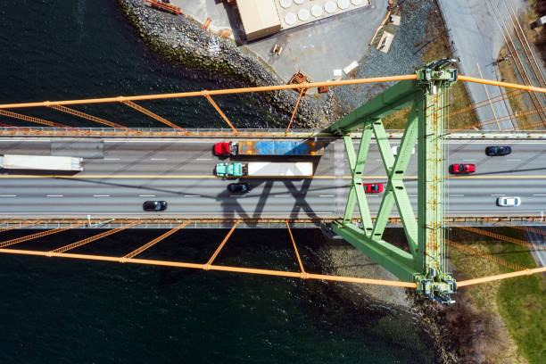 istock Traffic Crossing Suspension Bridge 1394432841