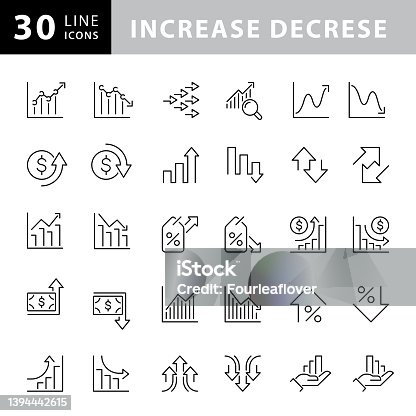 istock Line Increase and Decrease Icons 1394442615