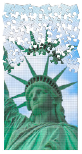 istock The construction of freedom concept with pixelation effect in jigsaw puzzle shape - Statue of Liberty - New York City (USA) 1394450965