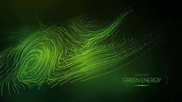 grünes energiekonzept. hintergrund der vektor-grüntechnologie. futuristische vektorillustration - green sky water wave stock-grafiken, -clipart, -cartoons und -symbole