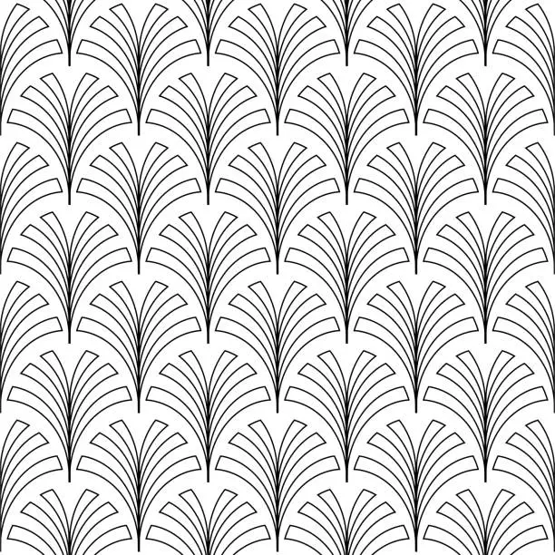 Vector illustration of Stylized open palmette pattern design