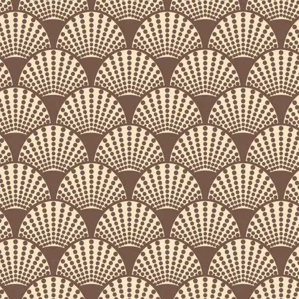 Vector illustration of Dotted Palmette art deco pattern design
