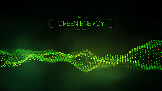 Green energy concept. Vector green technology background. Futuristic vector illustration