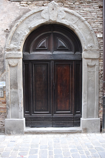 Old vintage wooden door in Rome