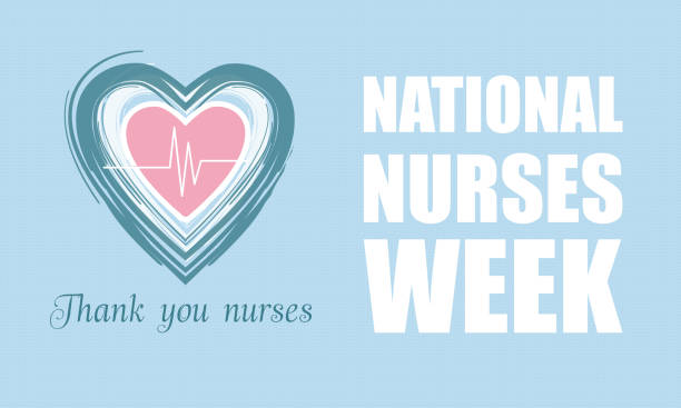 ilustrações de stock, clip art, desenhos animados e ícones de national nurses week background. thank you, nurses holiday concept. background, banner, card, poster with text inscription. vector eps-10 - 6 12 months