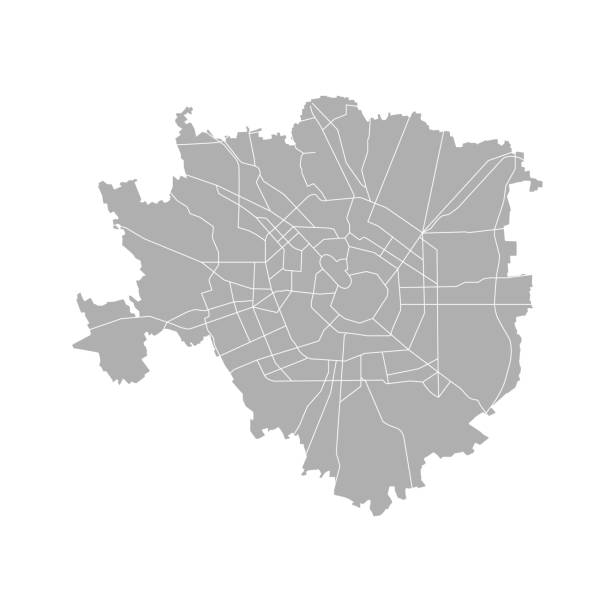 mapa miasta mediolan, włochy - milan stock illustrations