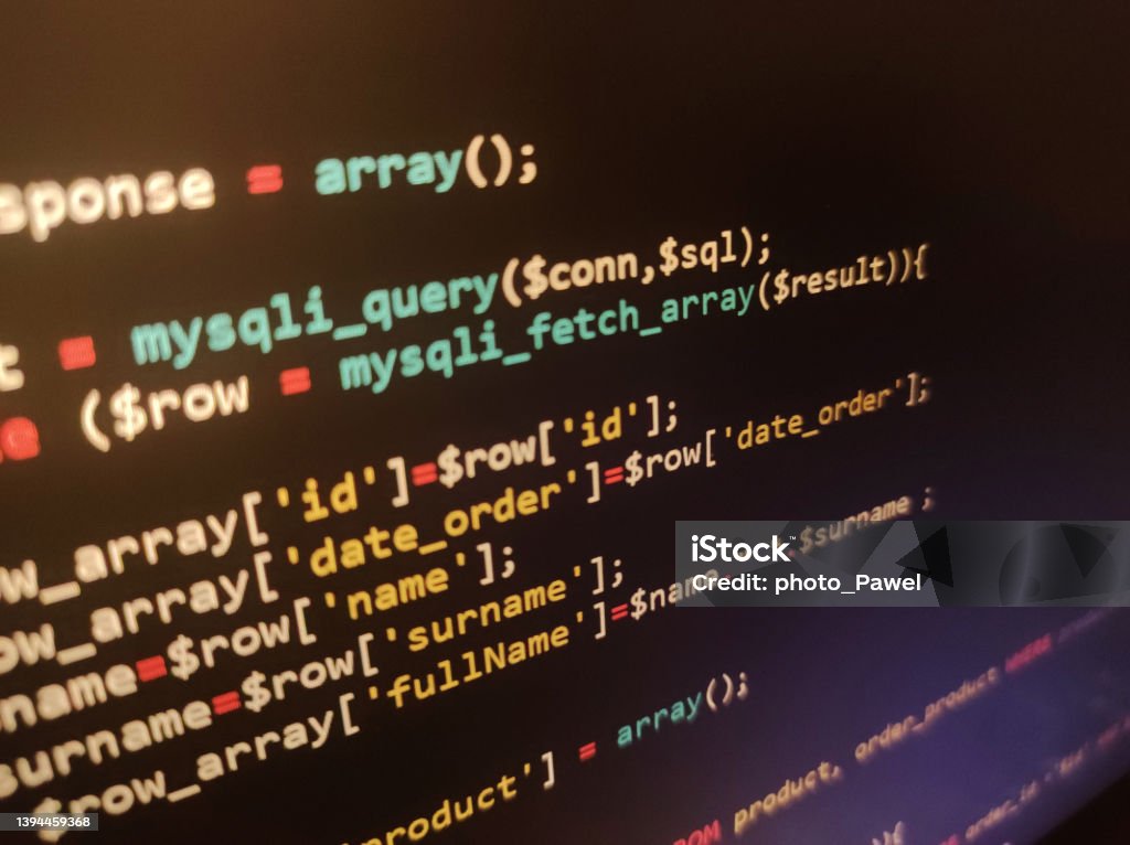 Php Screen Code Development Monitor Programming Concept Background ...