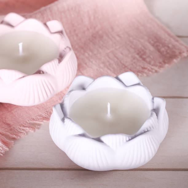 istock A candlestick in the shape of a lotus. 1394463444