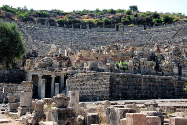 istock Close up Ephesus ancient amphitheater 1394463621