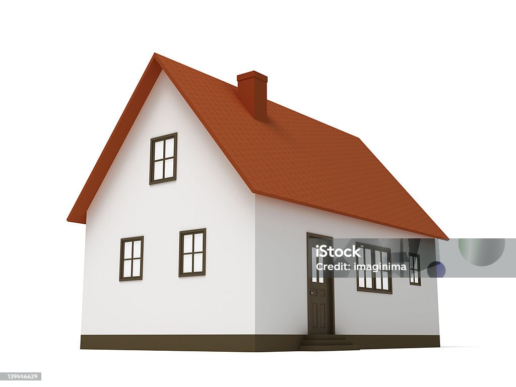 Modelo de casa-aislada sobre blanco - Foto de stock de Casa de juguete libre de derechos