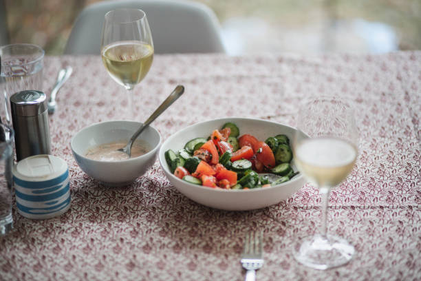 istock Cucumber and tomato salad 1394468847