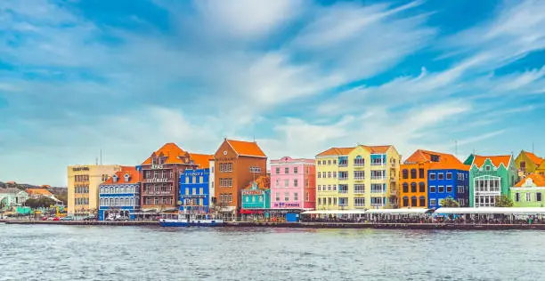 Vibrant buildings in n Curaçao’s capital city
