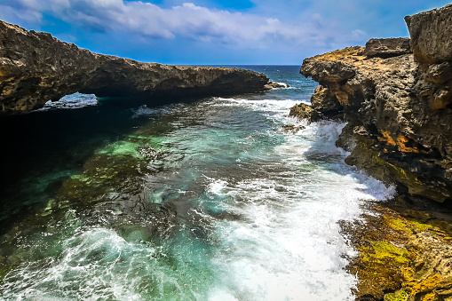 Scenic rock formations and ocean views in Curaçao