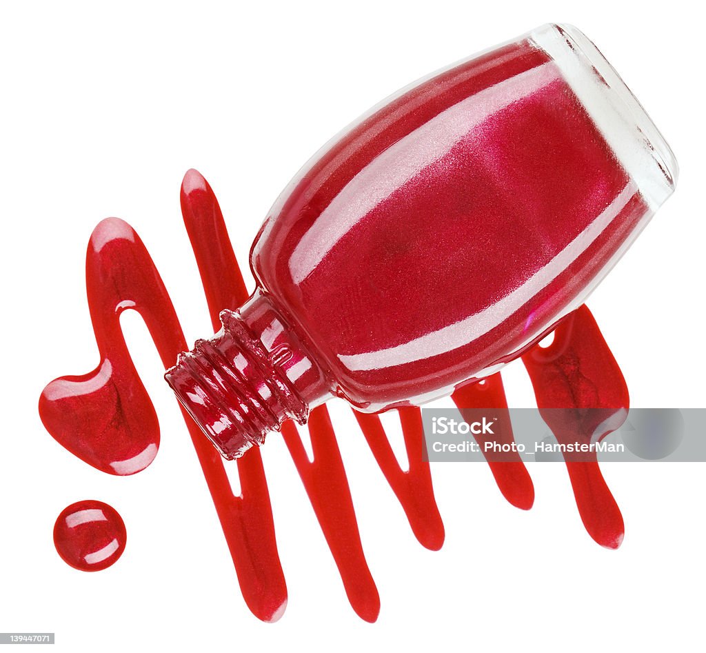 Красный лак для ногтей бутылка с образцами, изолированных-капли с эмалью - Стоковые фото Лак для ногтей роялти-фри