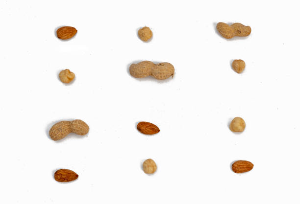 Set of peanuts with clipping path