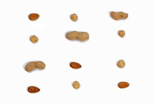Set of peanuts with clipping path