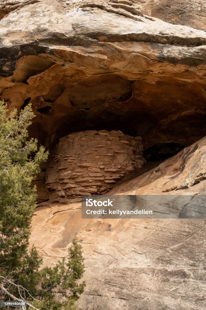 Kiva At Roadside Ruin in The Needles District Kiva At Roadside Ruin in The Needles District in Canyonlands Ancient Stock Photo