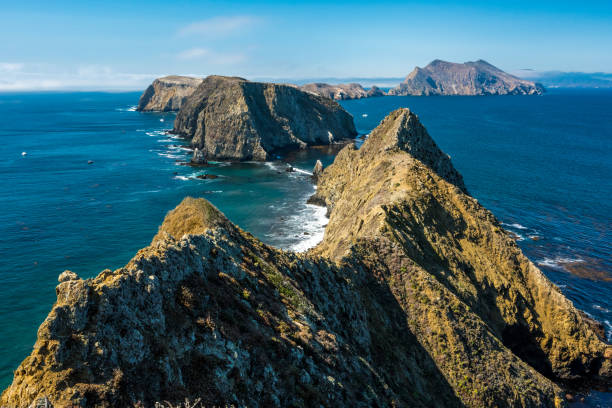 Mountain Ridges Rise High Over The Pacific Ocean in Channel Islands National Park