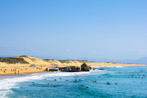 Capbreton sand beach and Atlantic Ocean