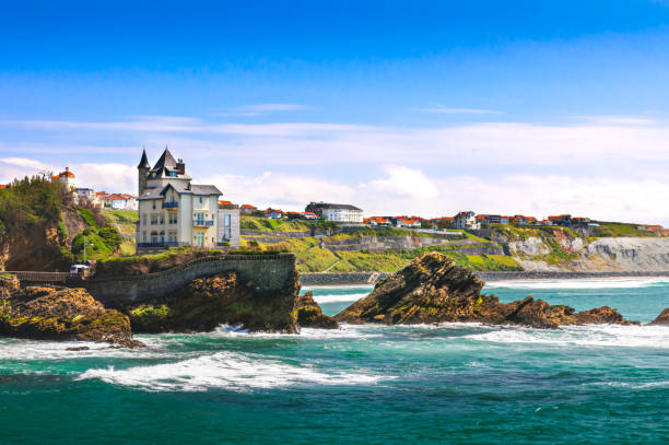 The Belza Villa on the coast of Biarritz city The Belza Villa on the coast of Biarritz city in France french basque country photos stock pictures, royalty-free photos & images