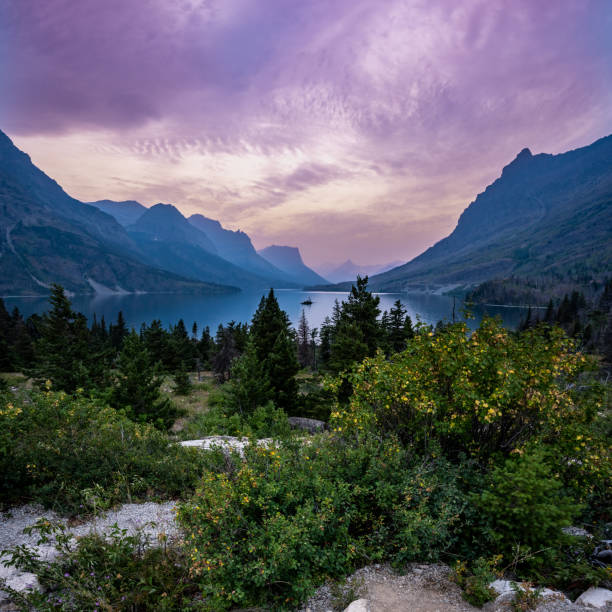 Purple Clouds Over Wild Goose Island At Sunrise