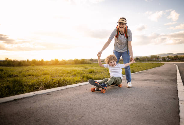 istock Skateboarding with my mum 1394483943