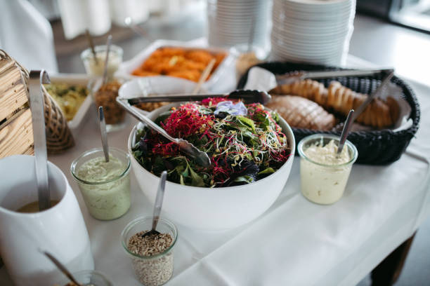 Delicious salad at a salad buffet at a wedding reception