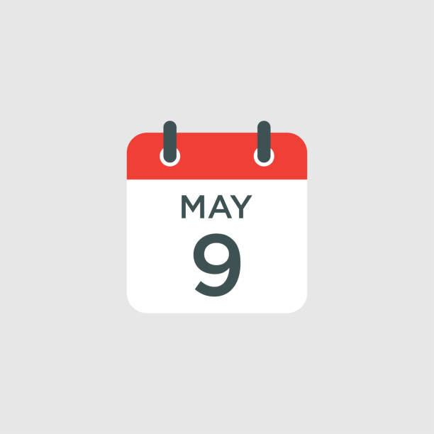 calendar - May 9 icon illustration isolated vector sign symbol calendar - May 9 icon illustration isolated vector sign symbol june file stock illustrations