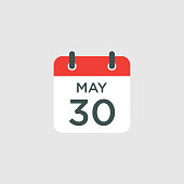istock calendar - May 30 icon illustration isolated vector sign symbol 1394488200
