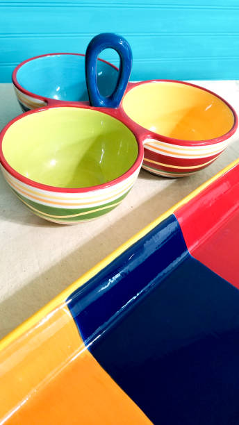 istock Festive colorful dishes with turquoise background. 1394493775