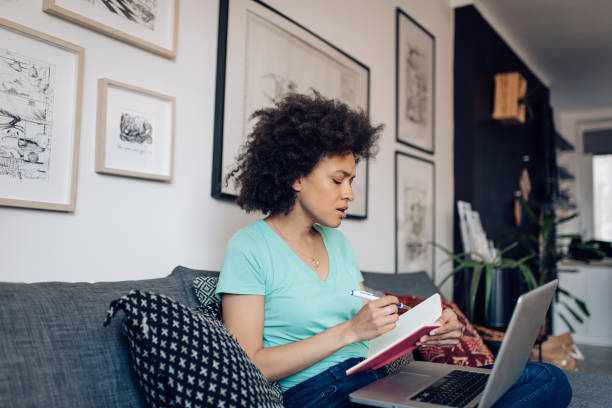 istock Young African American freelancer making plans for her business 1394500243