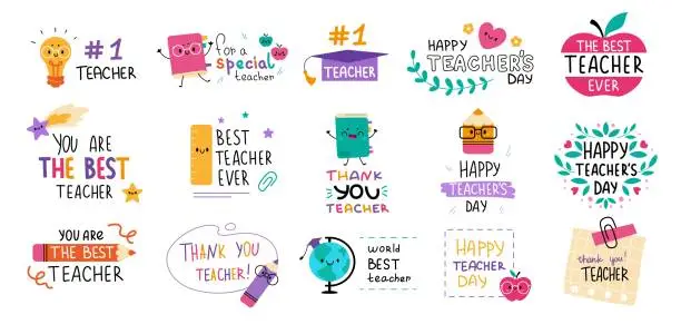Vector illustration of Happy Teachers Day abstract concept