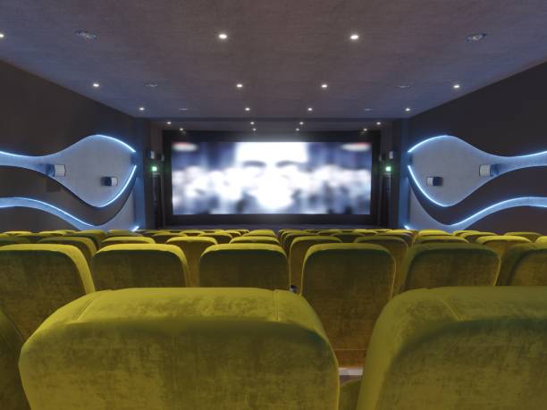 istock 3d render. Movie theater interior. 1394509867