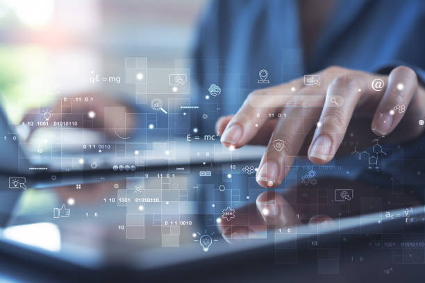 istock IoT, Internet of Things, global network, E-learning, online study concept. Business person working on laptop computer and digital tablet with technology icons 1394511872
