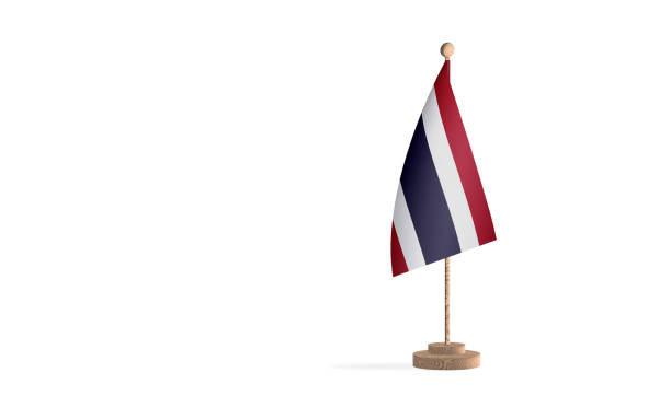 Thailand flagpole with white space background image Thailand flagpole with white space background image design thailand king stock pictures, royalty-free photos & images