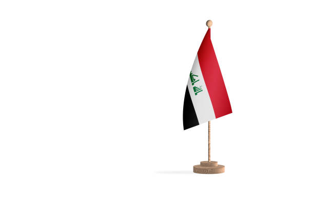 Iraqi flagpole with white space background image Iraqi flagpole with white space background image design iraqi flag stock pictures, royalty-free photos & images