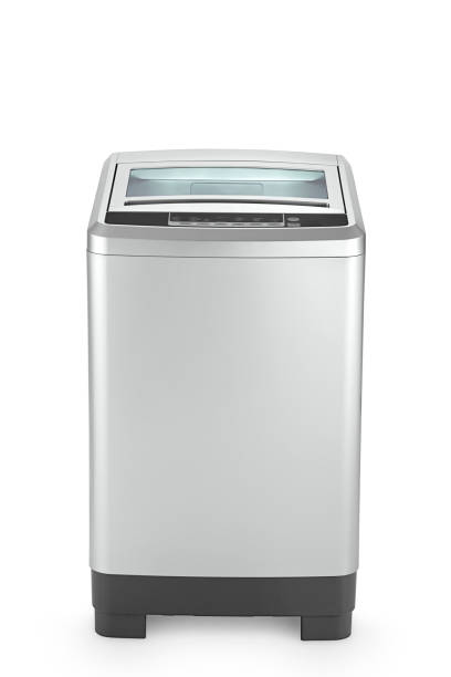 máquina de lavar carregador superior com caminho de recorte - transparent ideas lid glass - fotografias e filmes do acervo