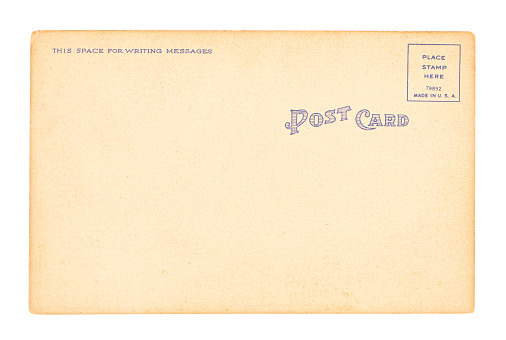 A Blank Vintage Postcard Isolated on a White Background