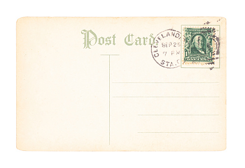 Red 30 pence stamp with postmark