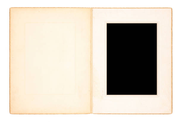 Old instant photo frame on Leather background. Copy space.