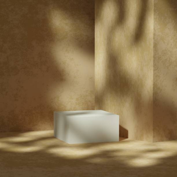 istock Empty 3D display product beige minimal scene with geometric podium platform.Cosmetics or beauty product promotion mockup. 3D render. Mock up for exhibitions. 1394535126