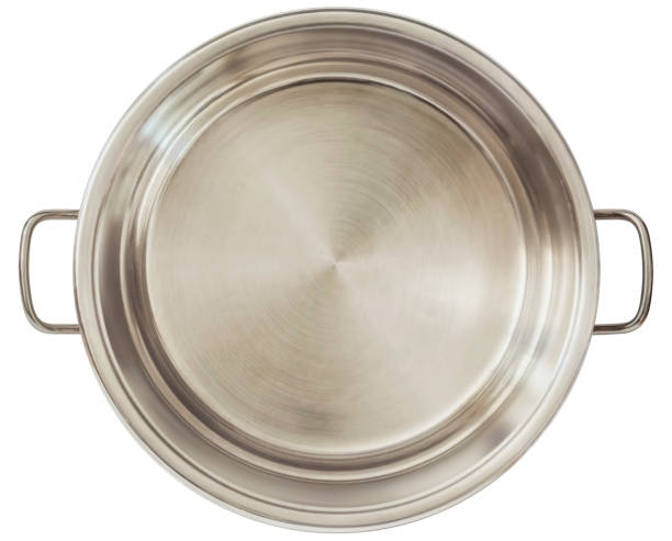 istock Large Vintage Stainless Steel Casserole Isolated on White Background 1394546268