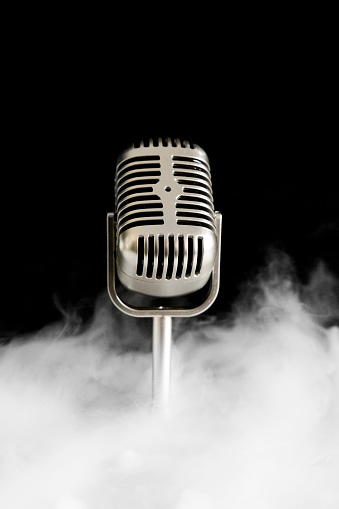 Retro Microphone on the smoke.